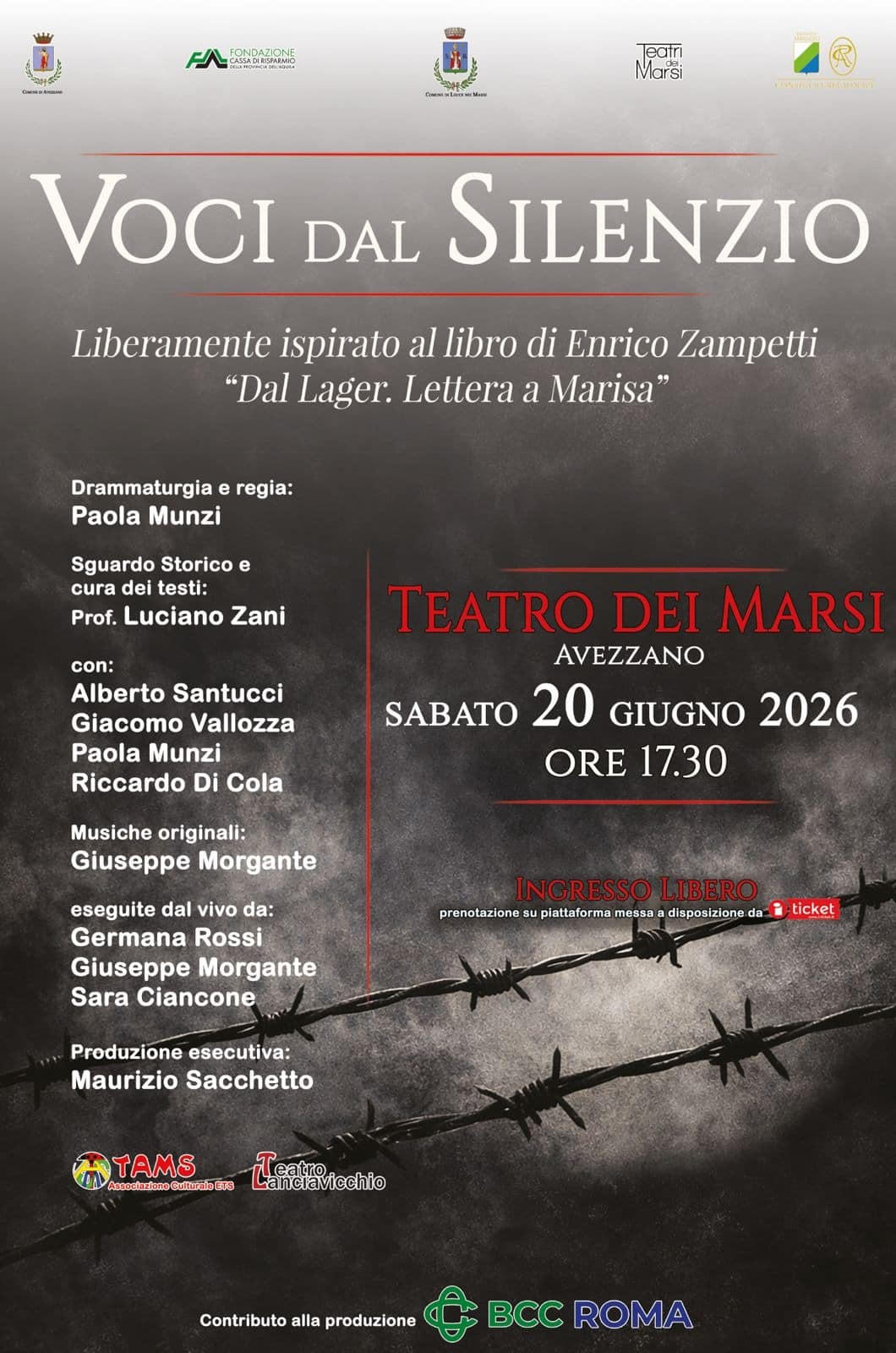Voci dal Silenzio, il libro di Enrico Zampetti nell'adattamento teatrale di Paola Munzi