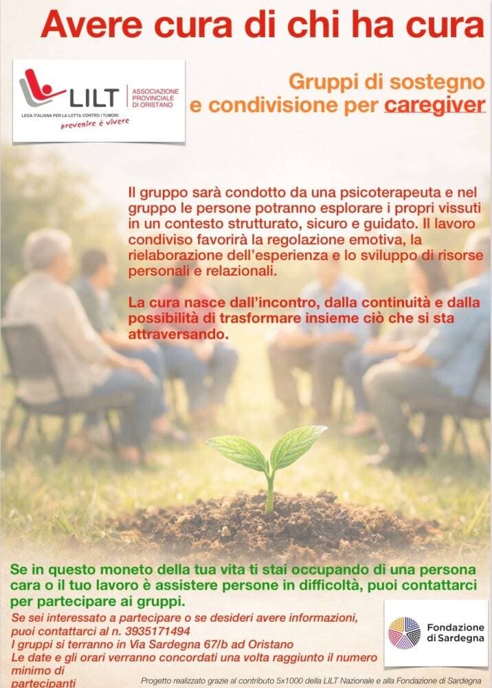 Avere cura di chi ha cura: a Baratili un incontro sul benessere e il sostegno ai caregiver