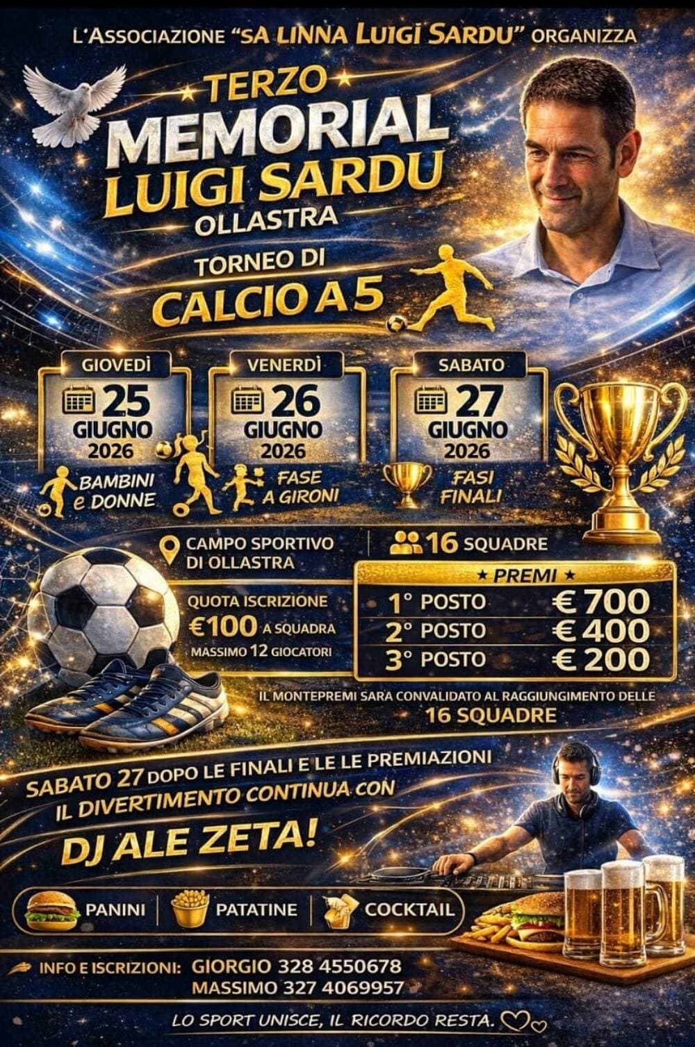 A Ollastra tre giorni di sport, amicizia e comunità con la terza edizione del Memorial Luigi Sardu